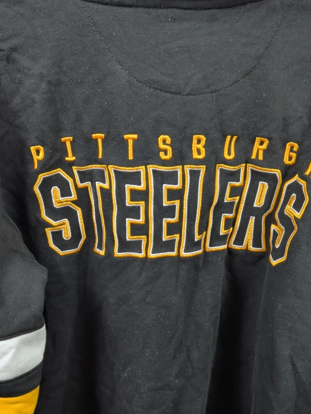 NFL Pittsburgh Steelers Black and Gold  Men's Zip Hoodie Large
